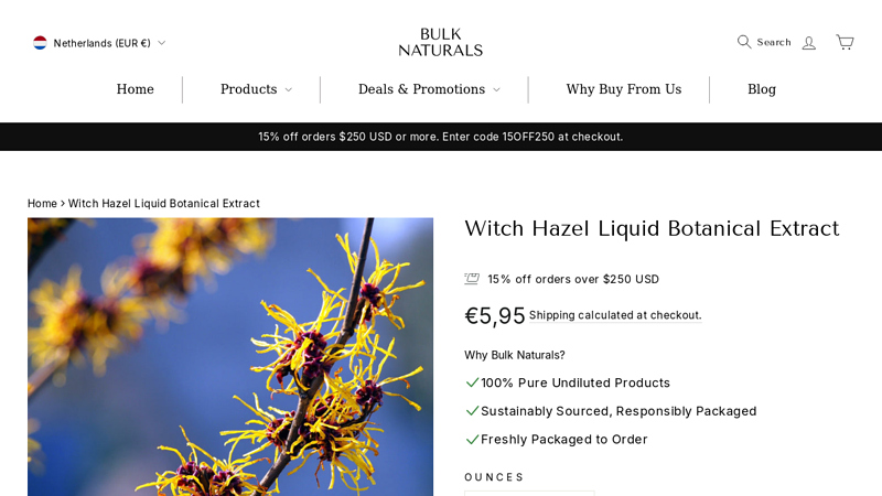 Witch Hazel Liquid Botanical Extract