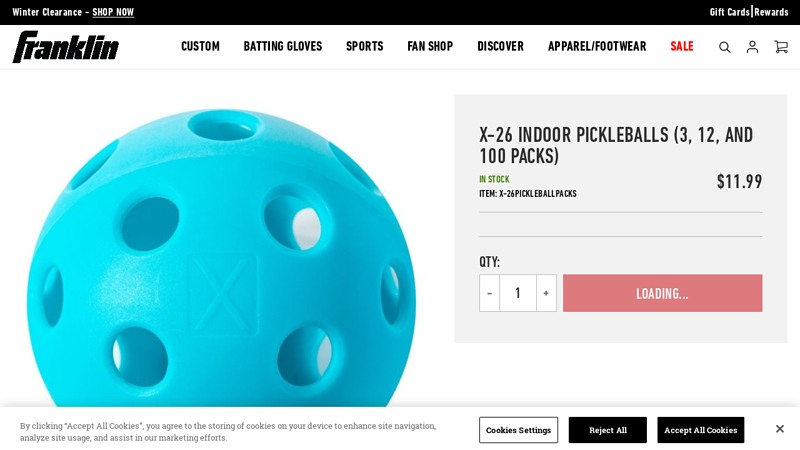 X-26 Indoor Pickleballs (3, 12, and 100 Packs)