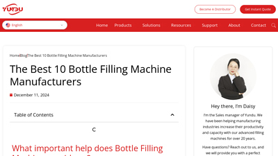The Best 10 Bottle Filling Machine Manufacturers-Yundu