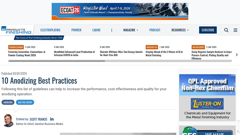 10 Anodizing Best Practices