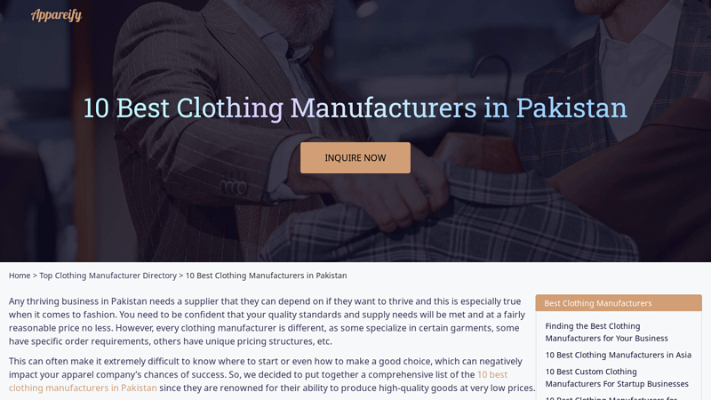 10 Best Clothing Manufacturers & Apparel Fatories in Pakistan