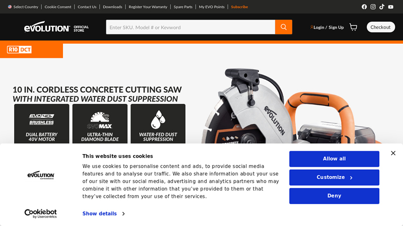 10 In. Cordless Concrete Cutting Saw