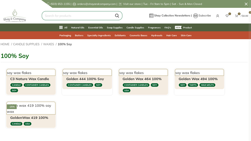 100% Natural Soy Candle Wax