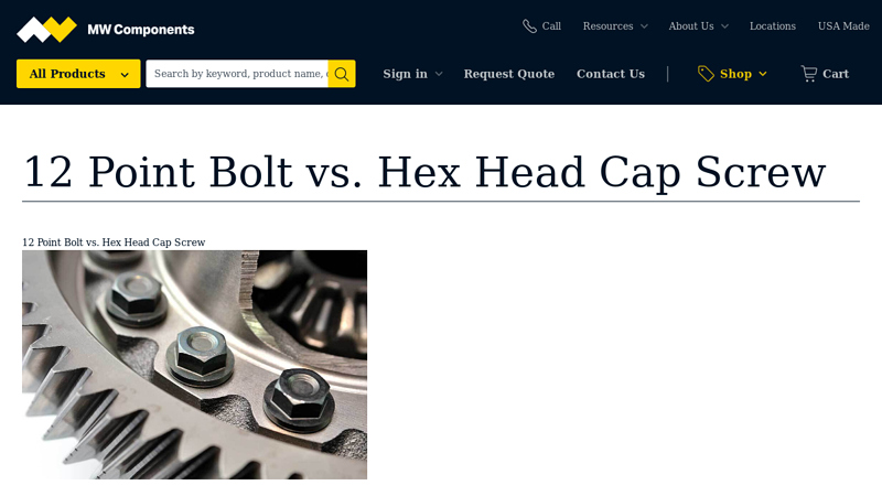 12 Point Bolts vs. Hex Head Cap Screws