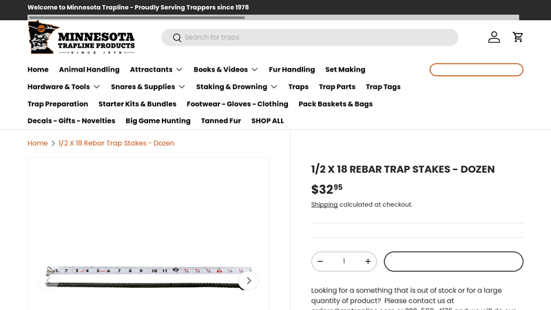 1/2 X 18 Rebar Trap Stakes