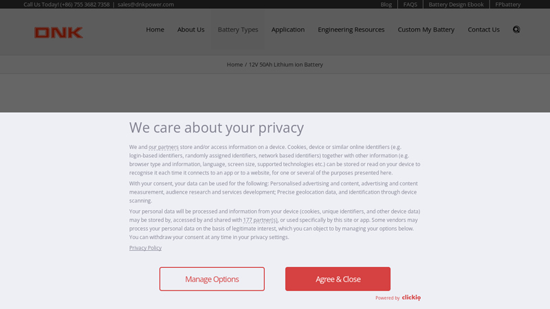 12V 50Ah Lithium Battery Manufacturer