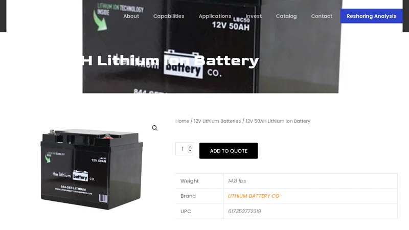 12V 50AH Lithium Ion Battery