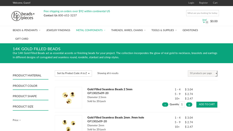 14k Gold Filled Beads