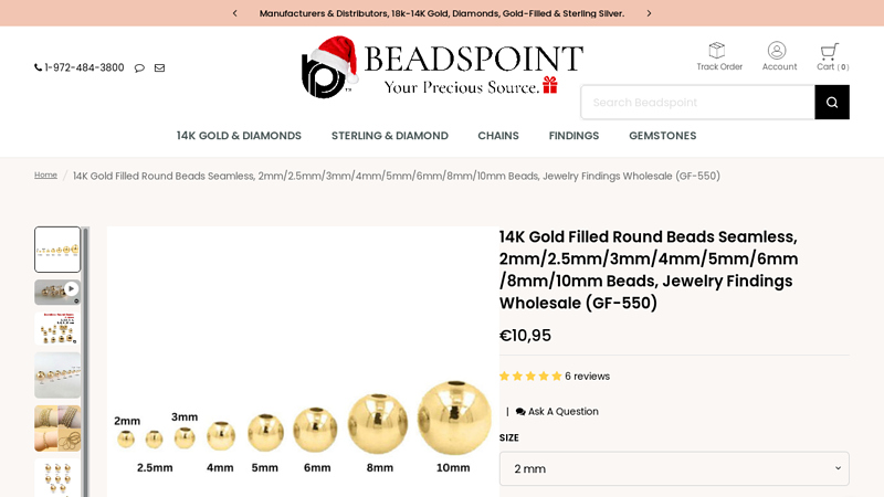 14K Gold Filled Round Beads Seamless, 2mm/2.5 mm/3mm/4mm ...