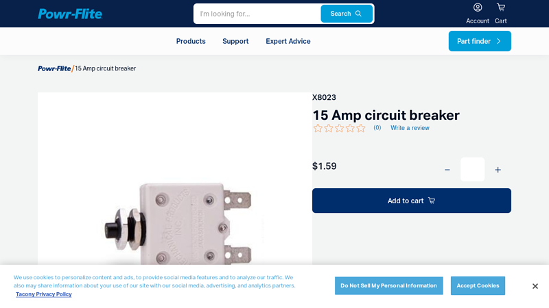15 Amp circuit breaker