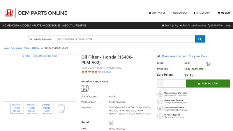1984-2025 Honda Oil Filter 15400-PLM-A02