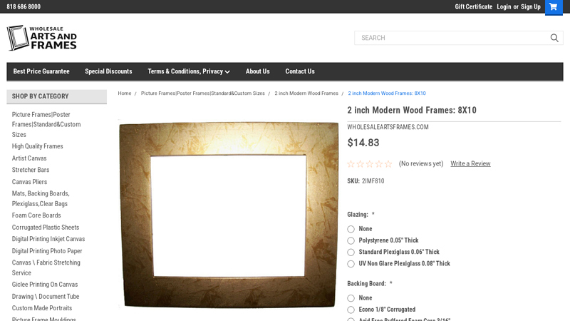 2 inch Modern Wood Frames: 8X10