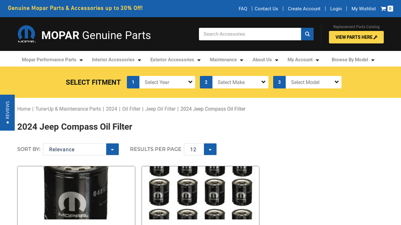 2024 Jeep Compass Oil Filter