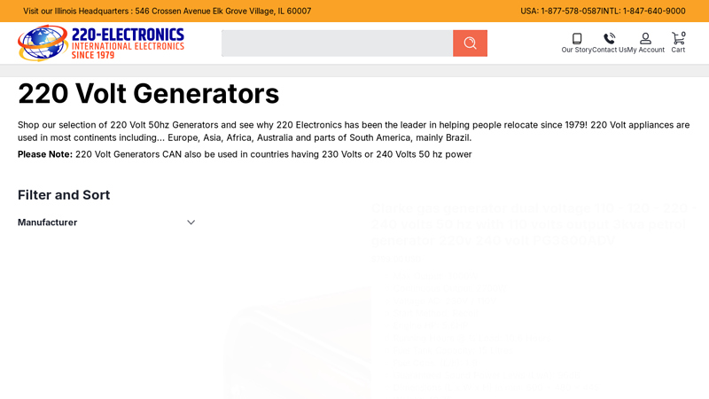 220 Volt Generators 220v 50 hz 240V Gas Diesel Generator