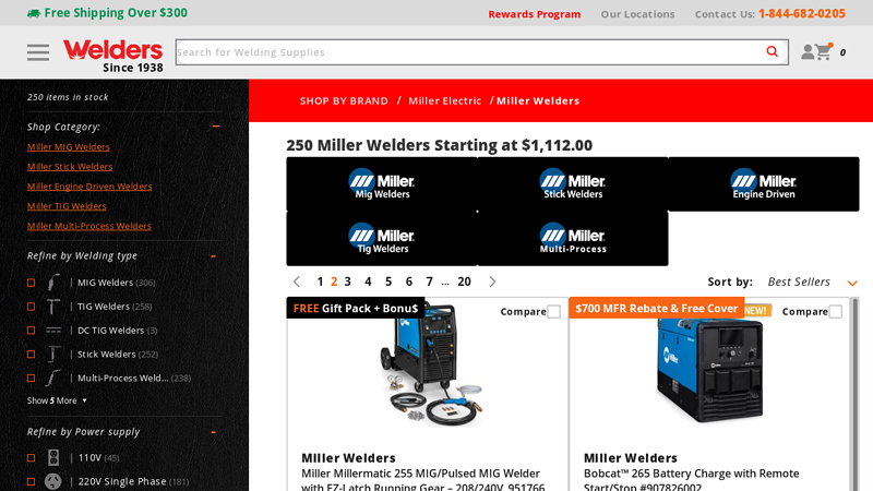 250 Miller Welders & Kits for sale from $1112.00