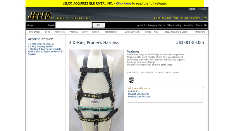 3 D-Ring Pruner's Harness