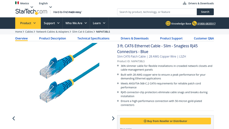 3 ft. CAT6 Ethernet Cable