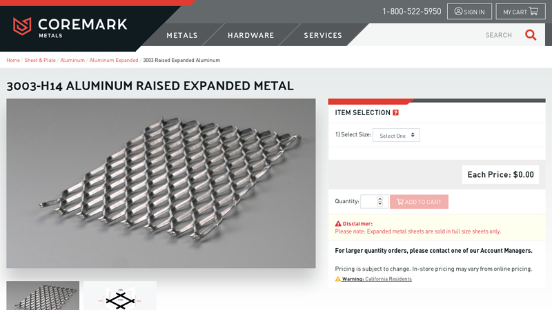 3003 H14 Raised Expanded Aluminum