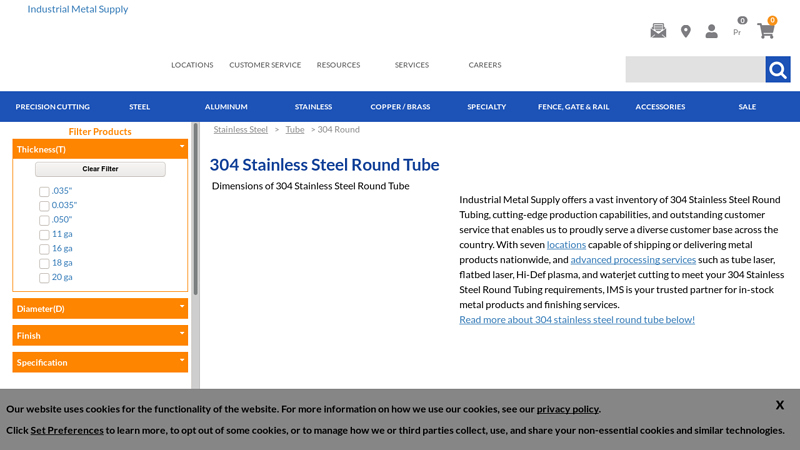 304 Stainless Steel Round Tube