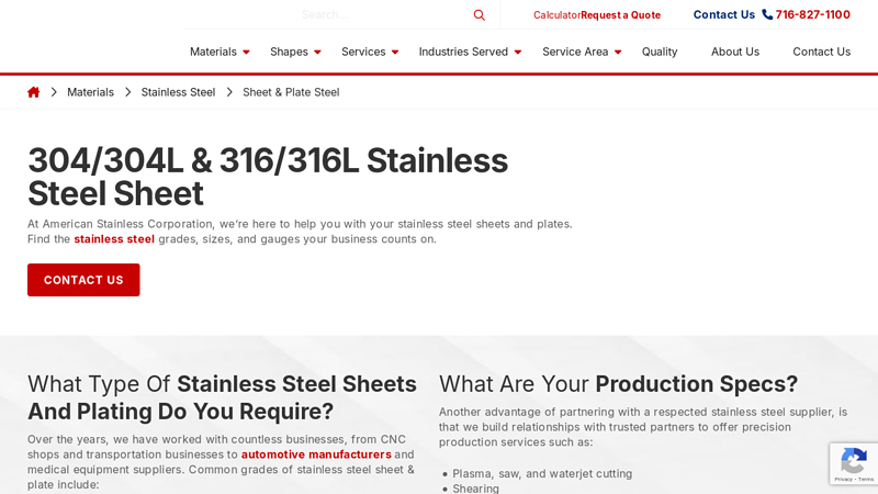 304/304L & 316/316L Stainless Steel Sheet & Plate