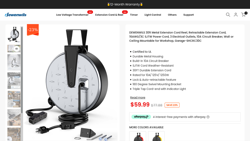 30ft Extension Cord Reel