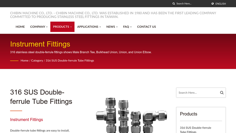 316 SUS Double-ferrule Tube Fittings
