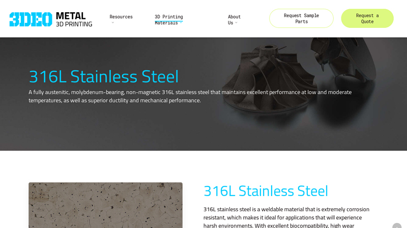 316L Stainless Steel 3D Printing and Applications