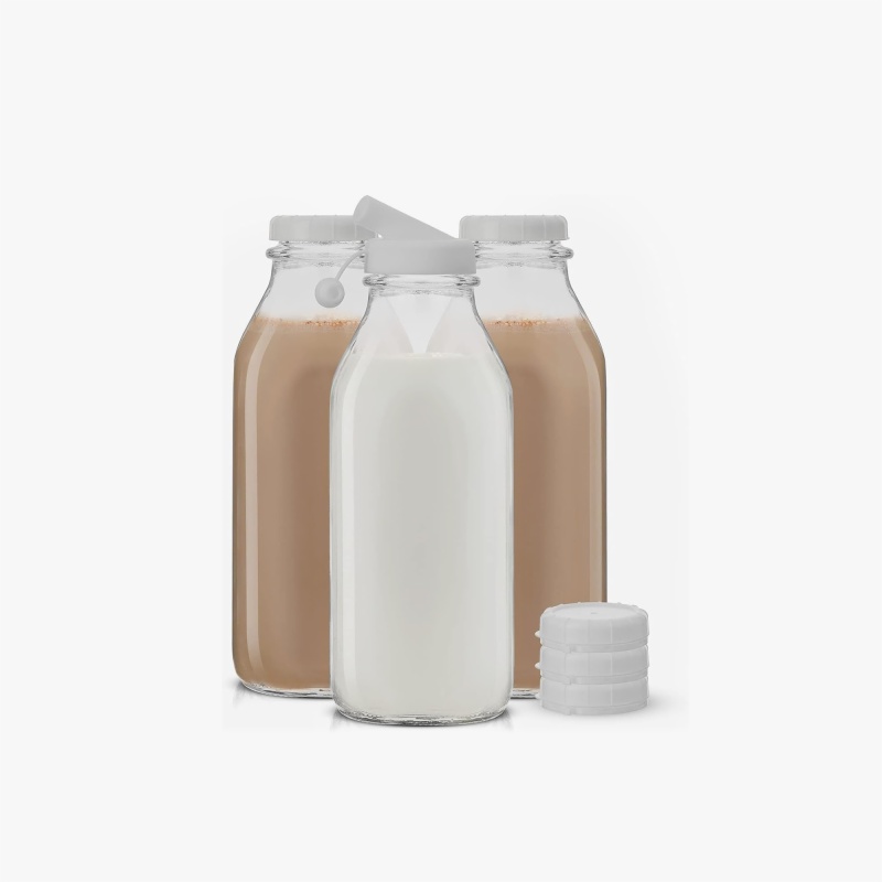 32 oz Clear Glass Milk Bottles