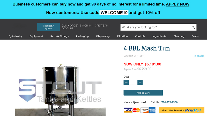 4 BBL Mash Tun for sale