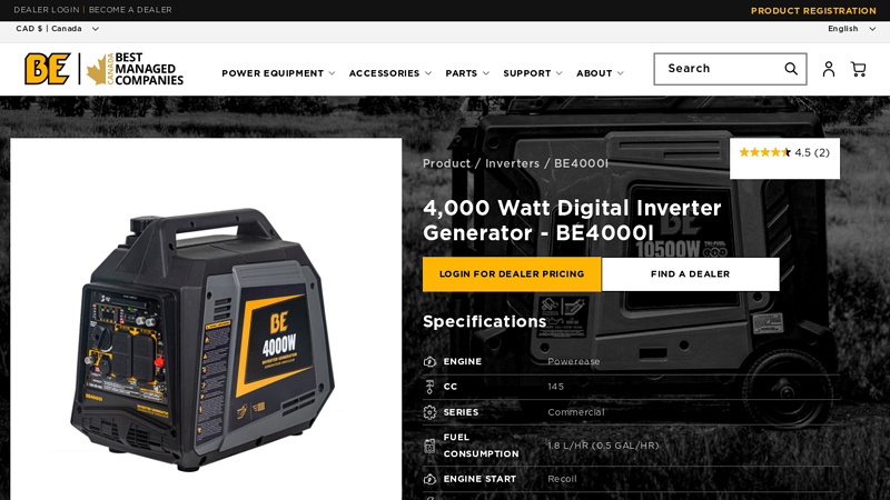 4000 Watt Digital Inverter Generator
