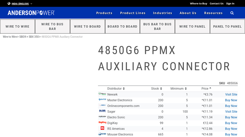 4850G6 PPMX Auxiliary Connector