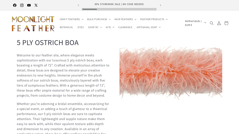 5 ply ostrich boa wholesale