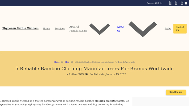 5 Reliable Bamboo Clothing Manufacturers For Brands Worldwide