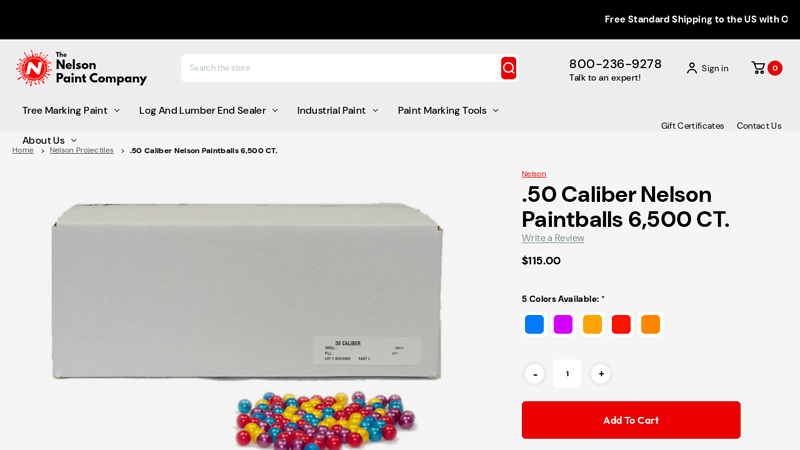 50 Caliber Nelson Paintballs 6,500 CT