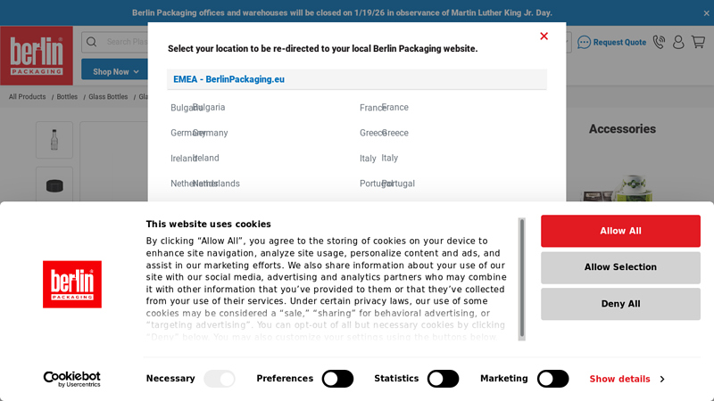 50 ml Clear Glass Mini Bottles (Black Phenolic Cap)