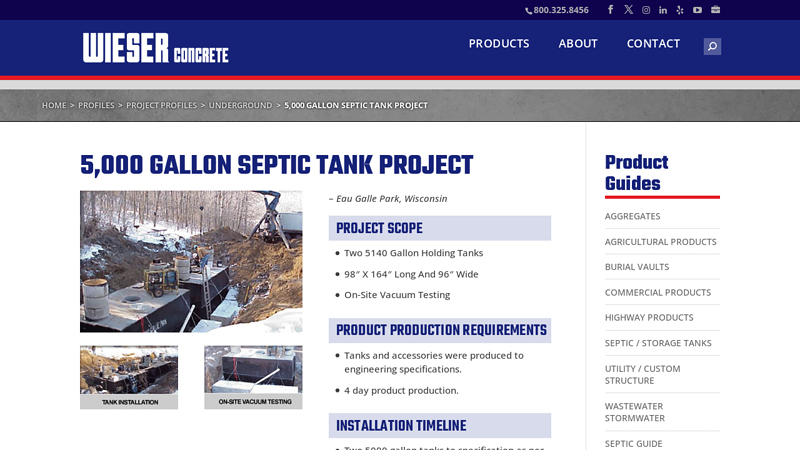 5000 GALLON SEPTIC TANK PROJECT