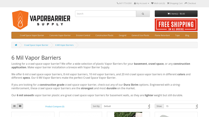 6 Mil Vapor Barriers