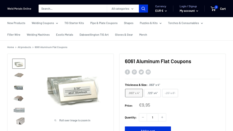 6061 Aluminum Flat Coupons