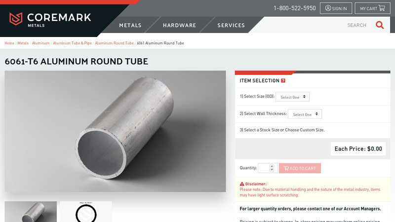 6061 T6 Aluminum Round Tube