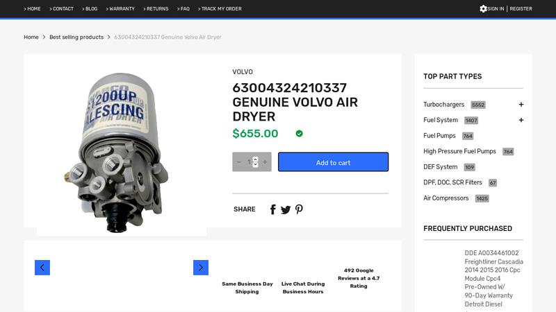 63004324210337 Genuine Volvo Air Dryer