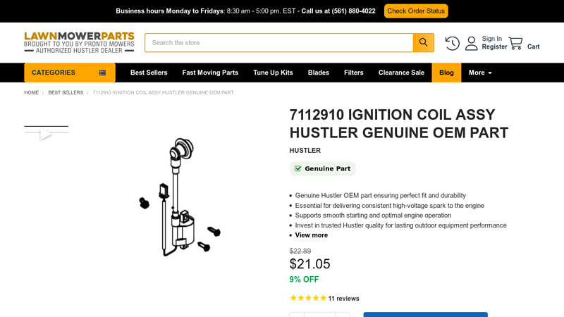 7112910 IGNITION COIL ASSY HUSTLER Genuine OEM Part