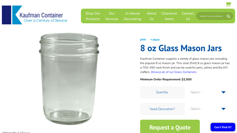 8 oz Glass Mason Jars