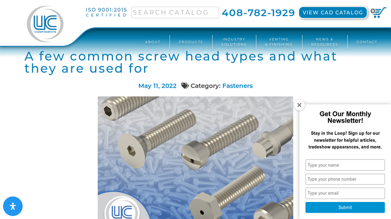 A few common screw head types and what they are used for