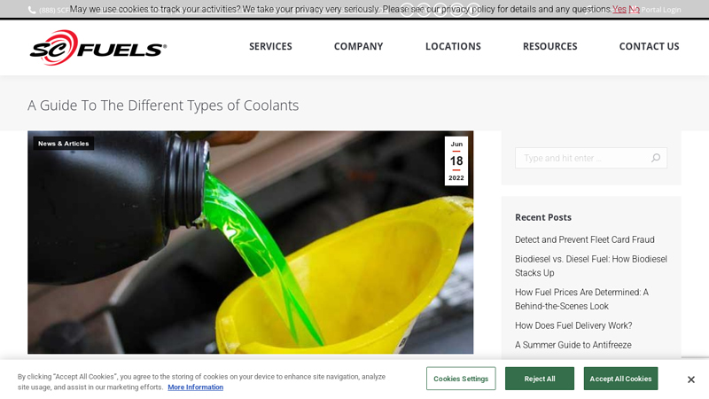 A Guide to The Different Types of Coolants