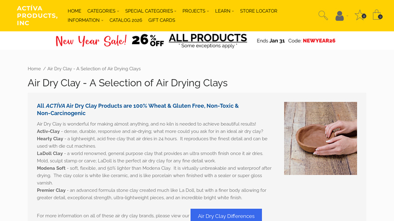 A Selection of Air Drying Clays
