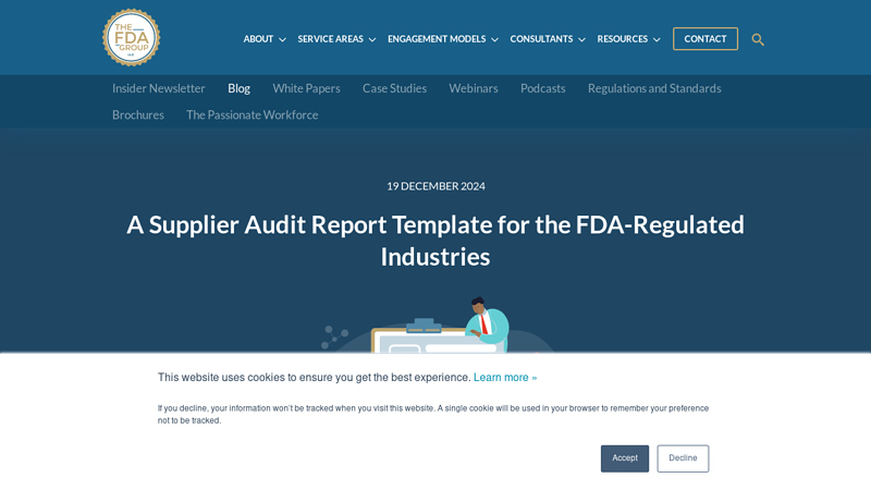 A Supplier Audit Report Template for the FDA