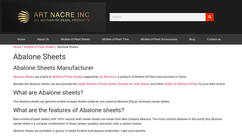 Abalone Sheets
