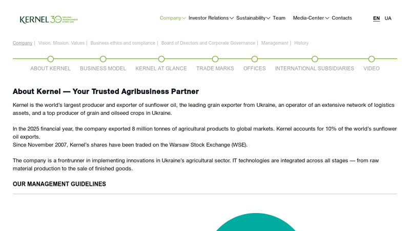 About the company: values and structure