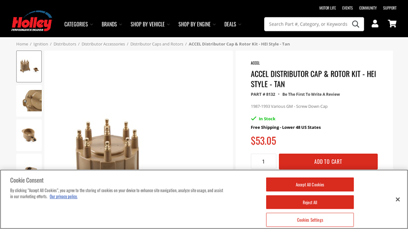 ACCEL 8132 ACCEL Distributor Cap & Rotor Kit