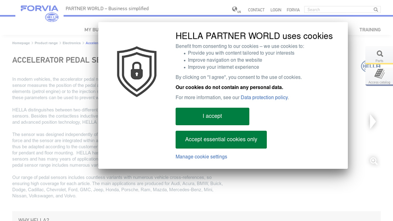 Accelerator pedal sensor - Our product range